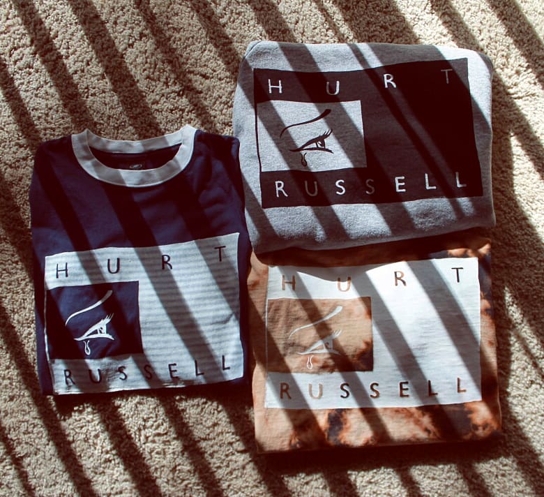 HurtRussellBand's tweet photo. We have shirts! Handfuls alike, many unique. Come snatch your exclusive piece of merchandise tomorrow at @recordswmerritt as we play alongside @Oneofyouband and #NeverForgiveAction! https://t.co/rJCaH8ZIQF