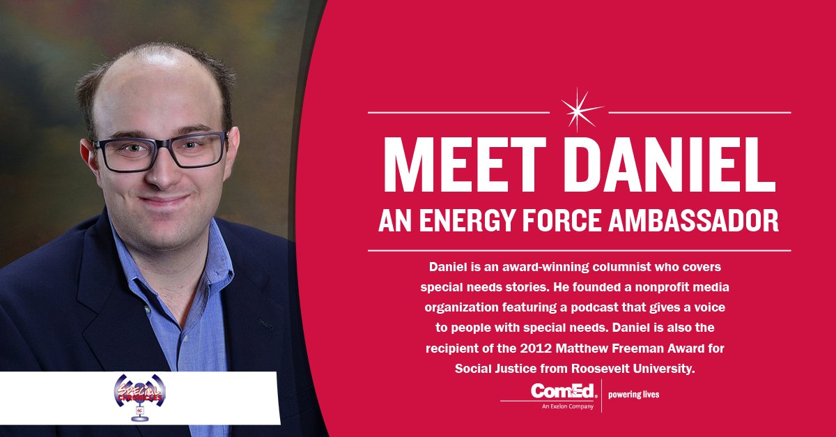 ComEd's tweet photo. Say hi π to Daniel @podmandan from @SpecialCPodcast! Learn more about the #ComEdEnergyForce program at https://t.co/th6gHbdaGE https://t.co/LMxI1QMkoB