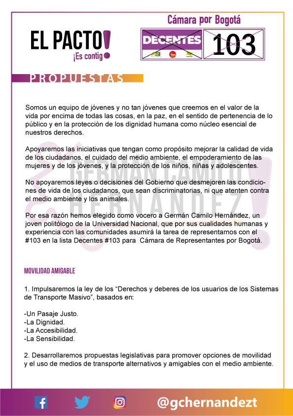 AlonsoRPachon's tweet photo. Con verdadera franqueza, invito a que apoyen a @gchernandezt a la Cámara por Bogotá este 11 de marzo. Un joven Decente, proyectado y conectado con las necesidades de muchos bogotanos. Aquí sus propuestas 👉 https://t.co/L5k4tJuYsh https://t.co/hKfyzlVumn
