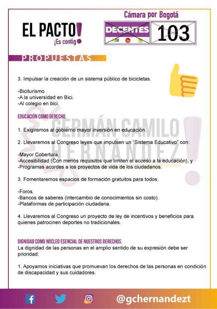 AlonsoRPachon's tweet photo. Con verdadera franqueza, invito a que apoyen a @gchernandezt a la Cámara por Bogotá este 11 de marzo. Un joven Decente, proyectado y conectado con las necesidades de muchos bogotanos. Aquí sus propuestas 👉 https://t.co/L5k4tJuYsh https://t.co/hKfyzlVumn