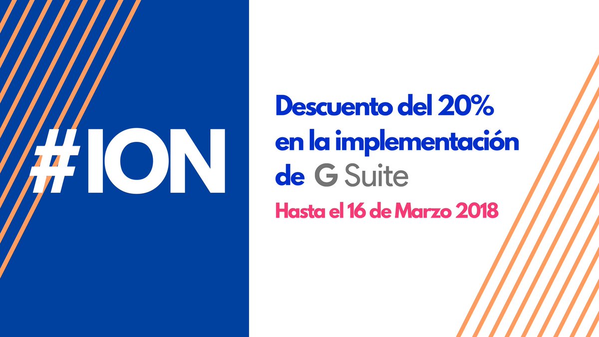 ionetworksmx's tweet photo. #MarzoComienzaY nuestra promoción de #GSuite continúa, tenemos el 20% de descuento en la implementación hasta el 16 de Marzo de 2018. Contáctanos en hola@ionetworks.com.mx https://t.co/PZaO3i7lg7