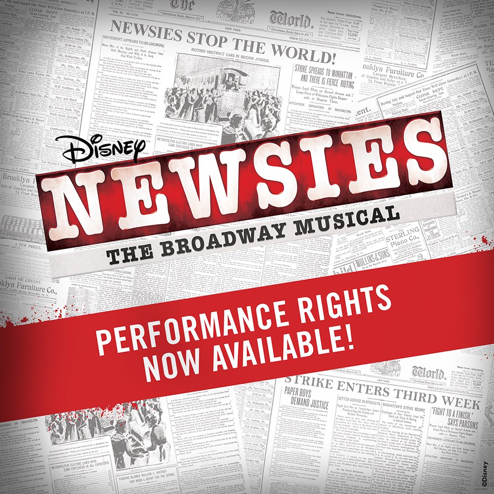 Disney Musicals (@disneymusicals) on Twitter photo Headlines don't sell papes. <a href="/Newsies/">Newsies the Musical</a> sell papes! Now's your chance to SEIZE THE DAY and produce your own production of the hit Broadway musical <a href="/Newsies/">Newsies the Musical</a> with Music by <a href="/AIMenken/">Alan Menken</a>, Lyrics by <a href="/krupyoutoo/">Jack Feldman</a> and Book by <a href="/HarveyFierstein/">Harvey Fierstein</a>. Licensed Exclusively via <a href="/mtishows/">Music Theatre International</a> . Headlines don't sell papes. <a href="/Newsies/">Newsies the Musical</a> sell papes! Now's your chance to SEIZE THE DAY and produce your own production of the hit Broadway musical <a href="/Newsies/">Newsies the Musical</a> with Music by <a href="/AIMenken/">Alan Menken</a>, Lyrics by <a href="/krupyoutoo/">Jack Feldman</a> and Book by <a href="/HarveyFierstein/">Harvey Fierstein</a>. Licensed Exclusively via <a href="/mtishows/">Music Theatre International</a> .