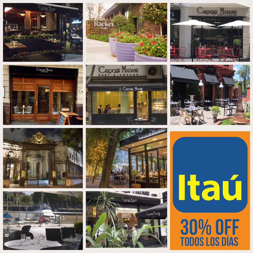 CroqueMadameBA's tweet photo. El banco Itaú otorga a sus clientes BLACK y SIGNATURE un descuento del 30% para disfrutar de nuestros riquísimos platos a toda hora, en todos nuestros locales. Te esperamos! https://t.co/vsJjGQh98h