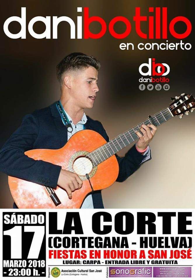 ManuelDminguez's tweet photo. El próximo sábado 17 de marzo a las 23h. cita importante con @DaniBotillo en #Concierto, nos vemos en #LaCorte de #Cortegana #Huelva. El joven cartayero sacará su primer trabajo discográfico muy pronto con @sonografi 💿🎹🎸 #enhorabuena 😉👍 #DaniBotillo #Artista #Andalucía https://t.co/AxtEUr9aXA