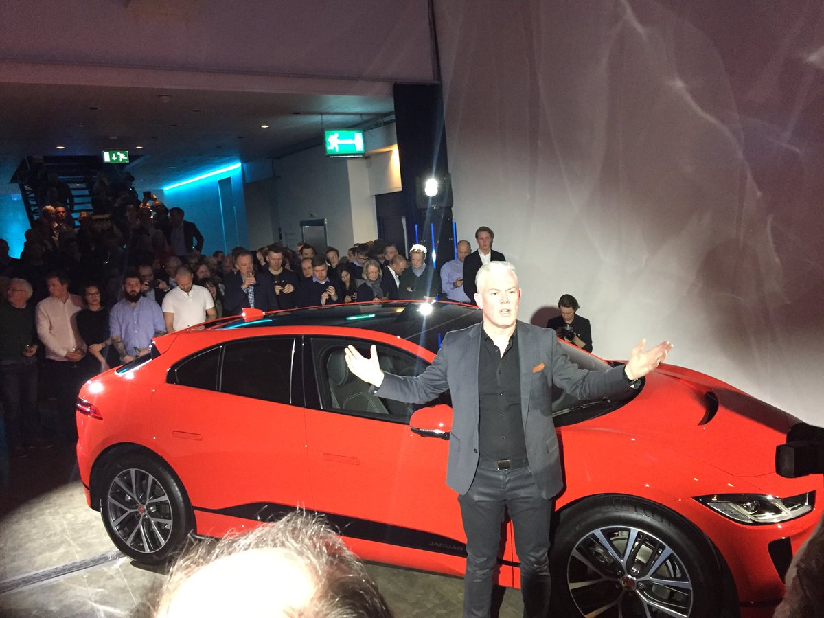 LaerkeFlader's tweet photo. DEA deltager i dag i lancering i Oslo af en game changer. Jaguar IPace fuld elektrisk 90 kWh batteri fra 740.000 kr #dkelbil #dkpol https://t.co/Qp45Qk29Sh