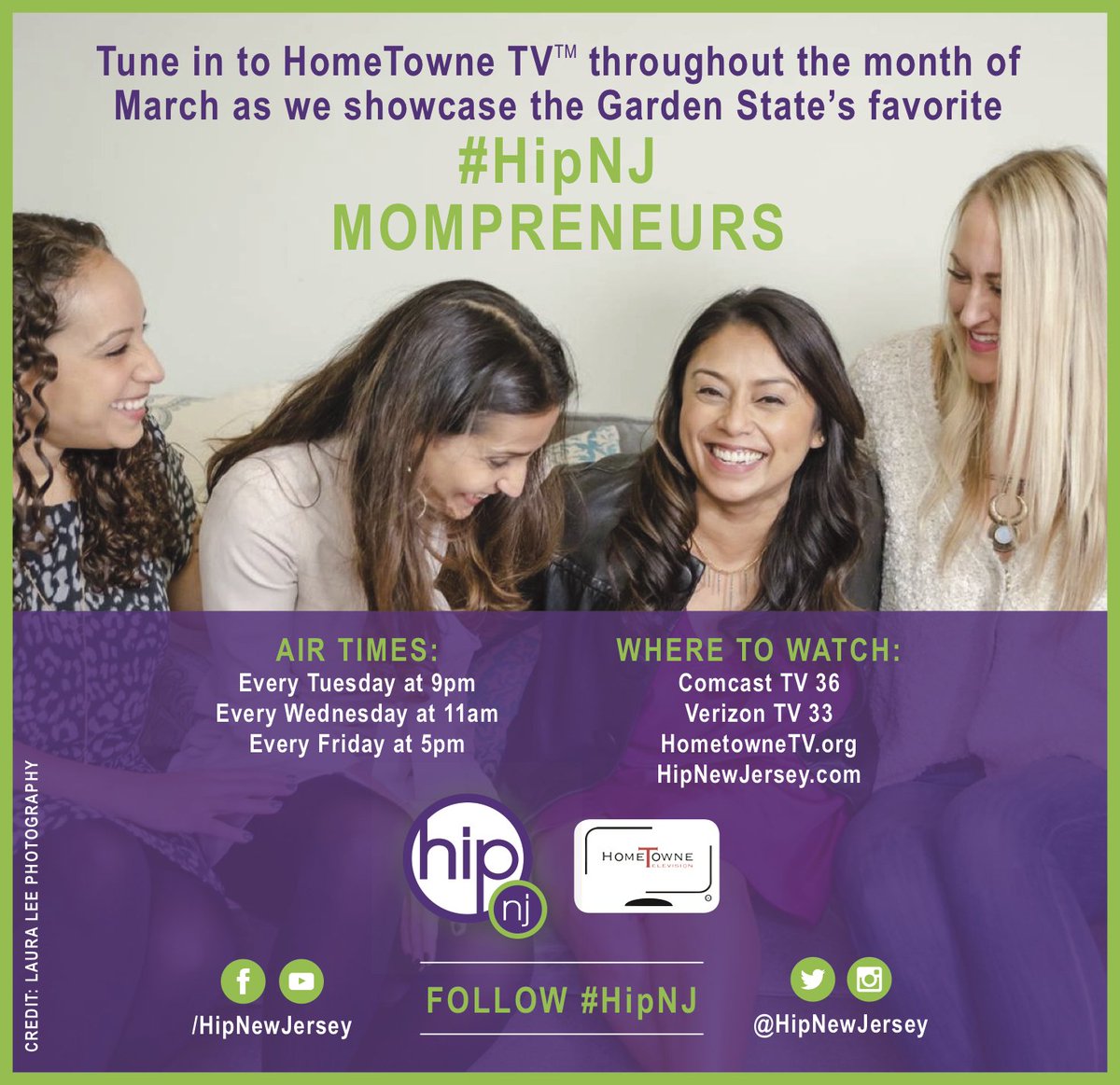 HipNewJersey's tweet photo. Tomorrow at 5pm on @HomeTowneTV, watch our 1st airing of "Hip New Jersey!" Our inaugural episode showcases the Garden State’s leading mompreneurs. Guests include @justbobbibrown @njfamilymag @828clothing @mikifoto and so much more! https://t.co/8OBPng7M5E #HipNJ https://t.co/jccGa1PeEH