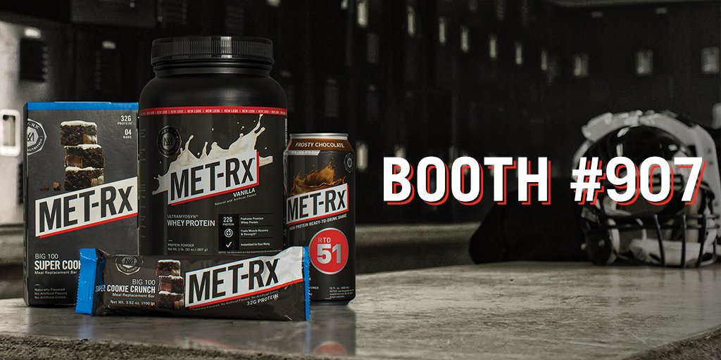 METRx's tweet photo. Visit the MET-Rx BOOTH 907 tomorrow at @ArnoldSports. Come taste our brand-new products AND get your official MET-Rx t-shirt! #ArnoldSportsFestival #ASF2018 #Arnold2018 https://t.co/VOwwXkmYxi