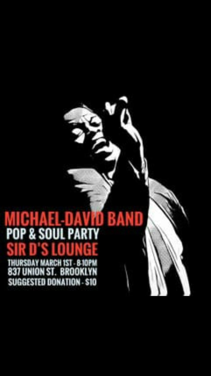 TONIGHT join the MDB for their third "Living Room Concert" exploring the Joy of R&amp;B, FUNK, and SOUL Music #TheMDBand #sirdslounge #livemusic #parkslope #brooklyn #nyc