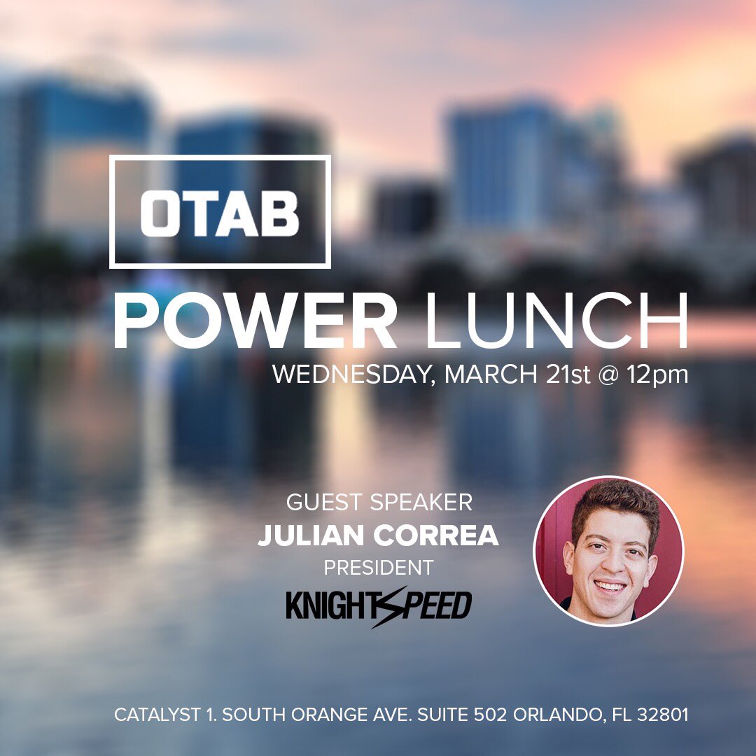 ORLtechandbeer's tweet photo. Hungry for knowledge? Join us for the OTAB Power Lunch. RSVP and get your fix #otab #orlandotech 
https://t.co/iPXLNVvZzL https://t.co/yhuV0d5D5h