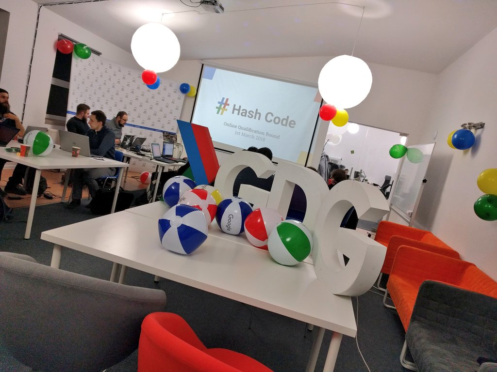 lukaszbyjos's tweet image. Hashcode 2018 at @GDGRzeszow hub! :) #HashCode2018 #hashcode