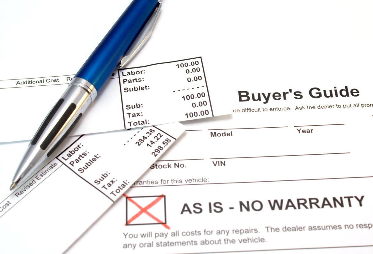 OCLemonLawyer's tweet photo. 🍋 Buying a #UsedCar in the #OC? Check the box on the #BuyersGuide to make sure you have a #Warranty - "As Is" #NoBueno 🍋 https://t.co/0za7qV6C5r