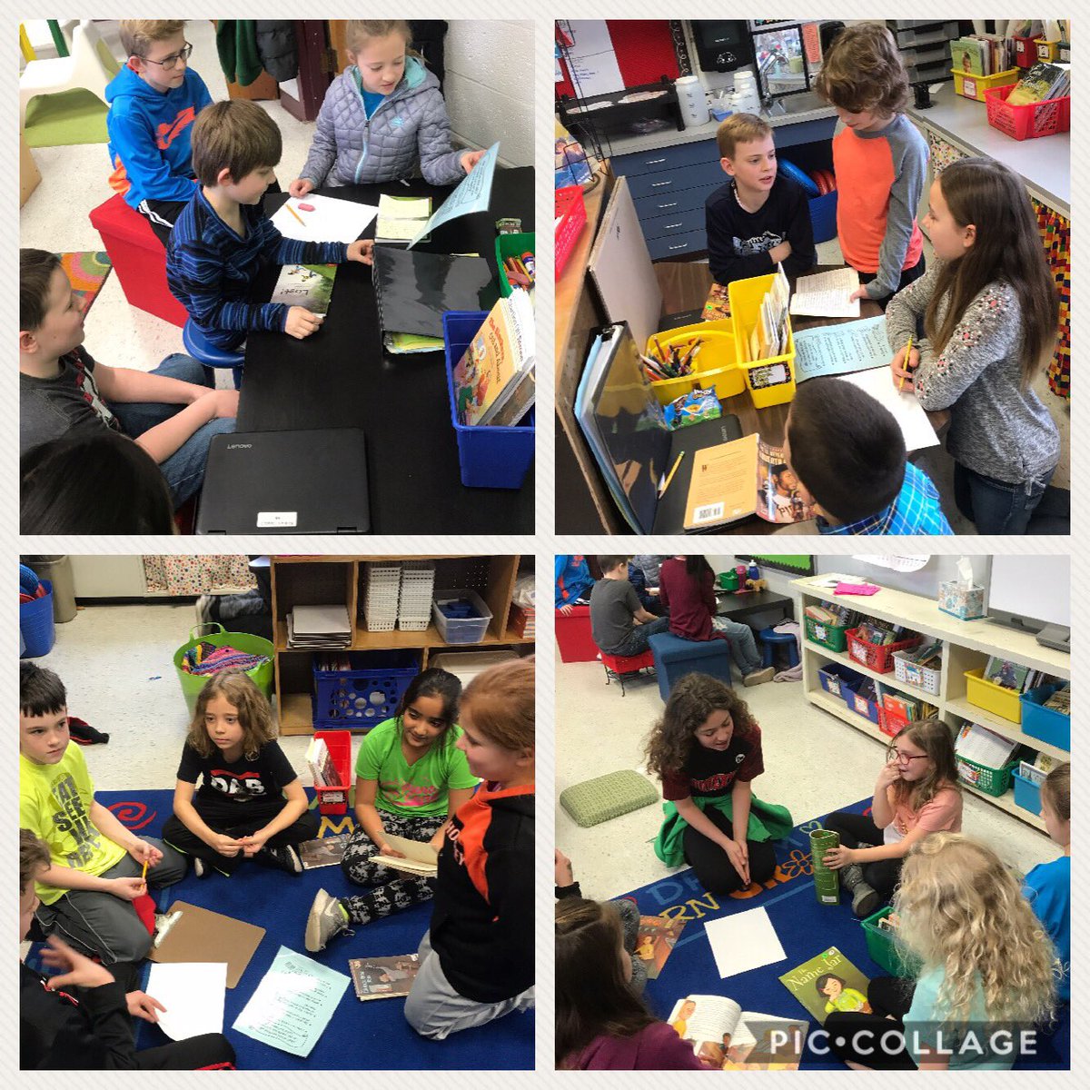 Setting up our book clubs with some 5th grade experts! Thanks <a href="/Farrell320/">Abby Farrell</a>