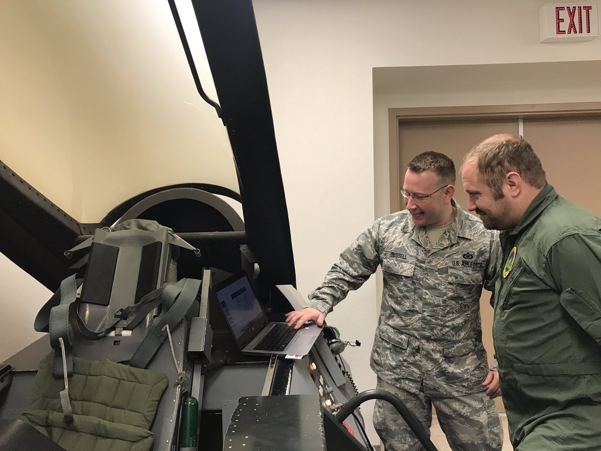 JRMotorsports's tweet photo. .@PilotFlyingJ car chief Jonathan Davis is spending his day @NellisAFB experiencing a once-in-a-lifetime opportunity with @VermontAirGuard, flying an F-16. The Chevrolet mechanic has spent his morning in training learning the ins and outs of the fighting aircraft. https://t.co/dhDcBCSw5E