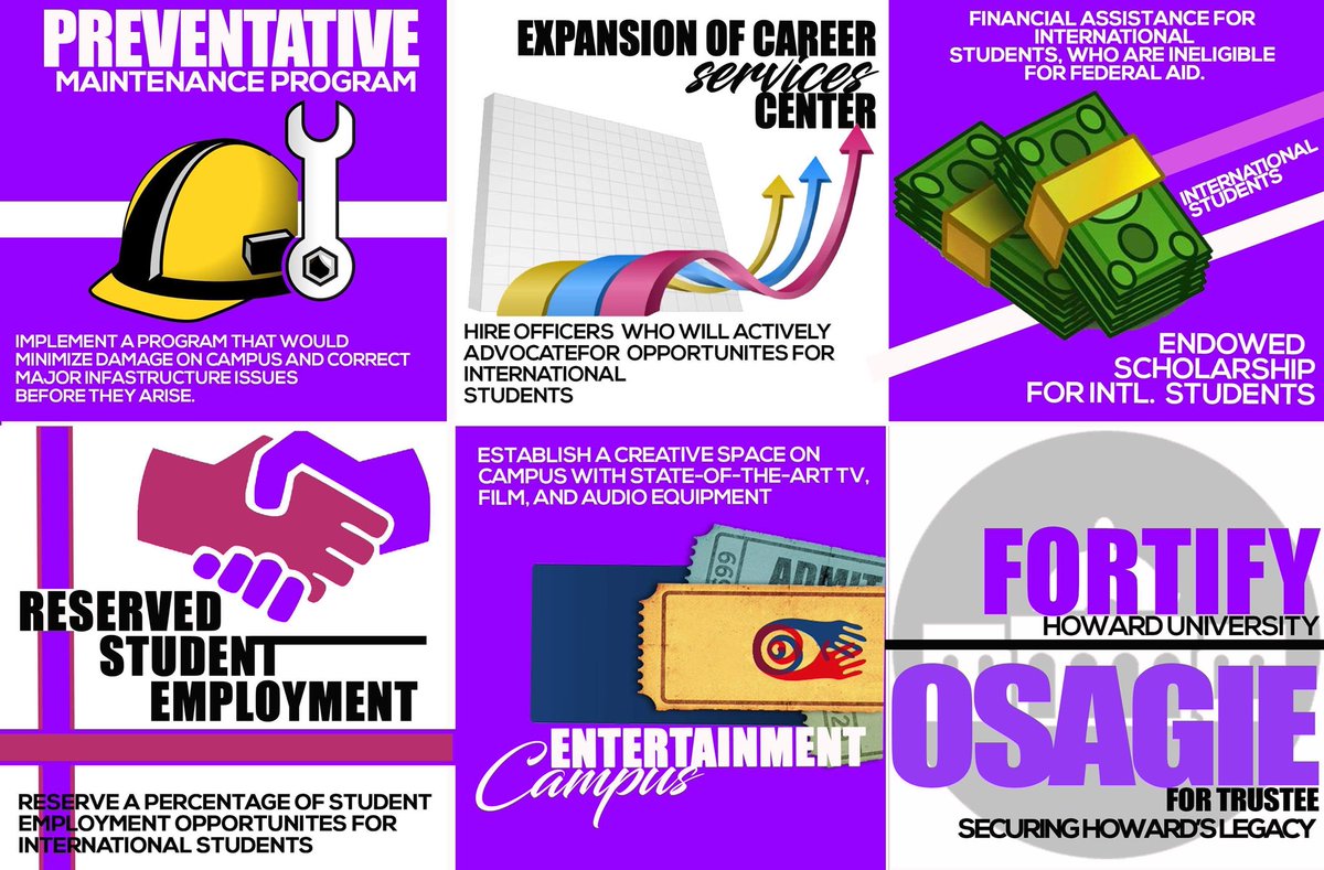 HU_ASA's tweet photo. Julia Osagie plans to Fortify HU through three pillars. Vote Osagie for a candidate who has the experience, the track-record, and the dedication to create a safer and better space for Howard students. #OSAGIEforTrustee #FORTIFYHU #SecureTheLegacy https://t.co/iCDM79VCeF