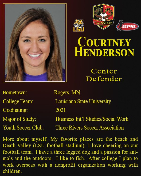 Minnesota TwinStars FC WPSL Dragons welcome center defender Courtney Henderson <a href="/courtneyhende10/">Courtney Henderson</a>  to the 2018 team!!
