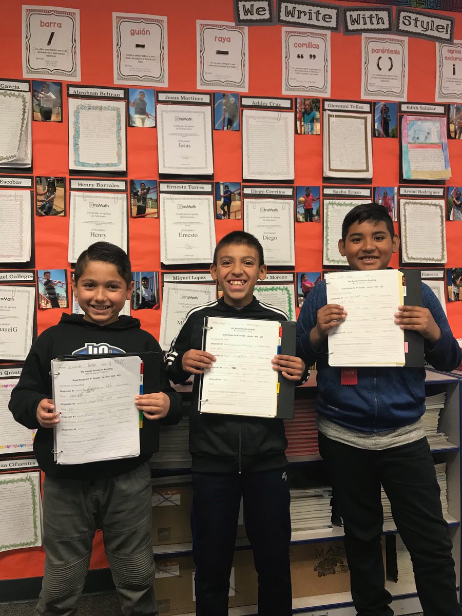 sharonstewPrin's tweet photo. 4th graders proudly sharing that they surpassed their Trimester 2 iReady goals by 50+ points!! #nlmusd #eagle_excellence #trackinggrowth #studentefficacy #motivating https://t.co/nDb7HoFcsR