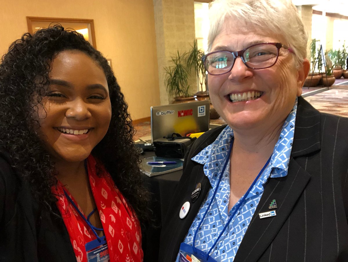 sorayajanae's tweet photo. Two geeky girls, geeking out about innovative tech trends and apps @ASAupdate #SubExcel2018 @carolhagen https://t.co/25gZ6hkuLG