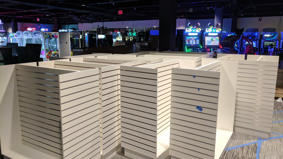 Round1Grapevine's tweet photo. 🎳 Our next Round1 location at Great Lakes Mall in Mentor, Ohio is coming along nicely and we wanted to share some behind the scene pics.  🚧 Stay tuned as we finalize construction and announce our Grand Opening date for this location. 🚧#Round1 #ComingSoon #GreatLakesMall https://t.co/Hd9rvqwgL4