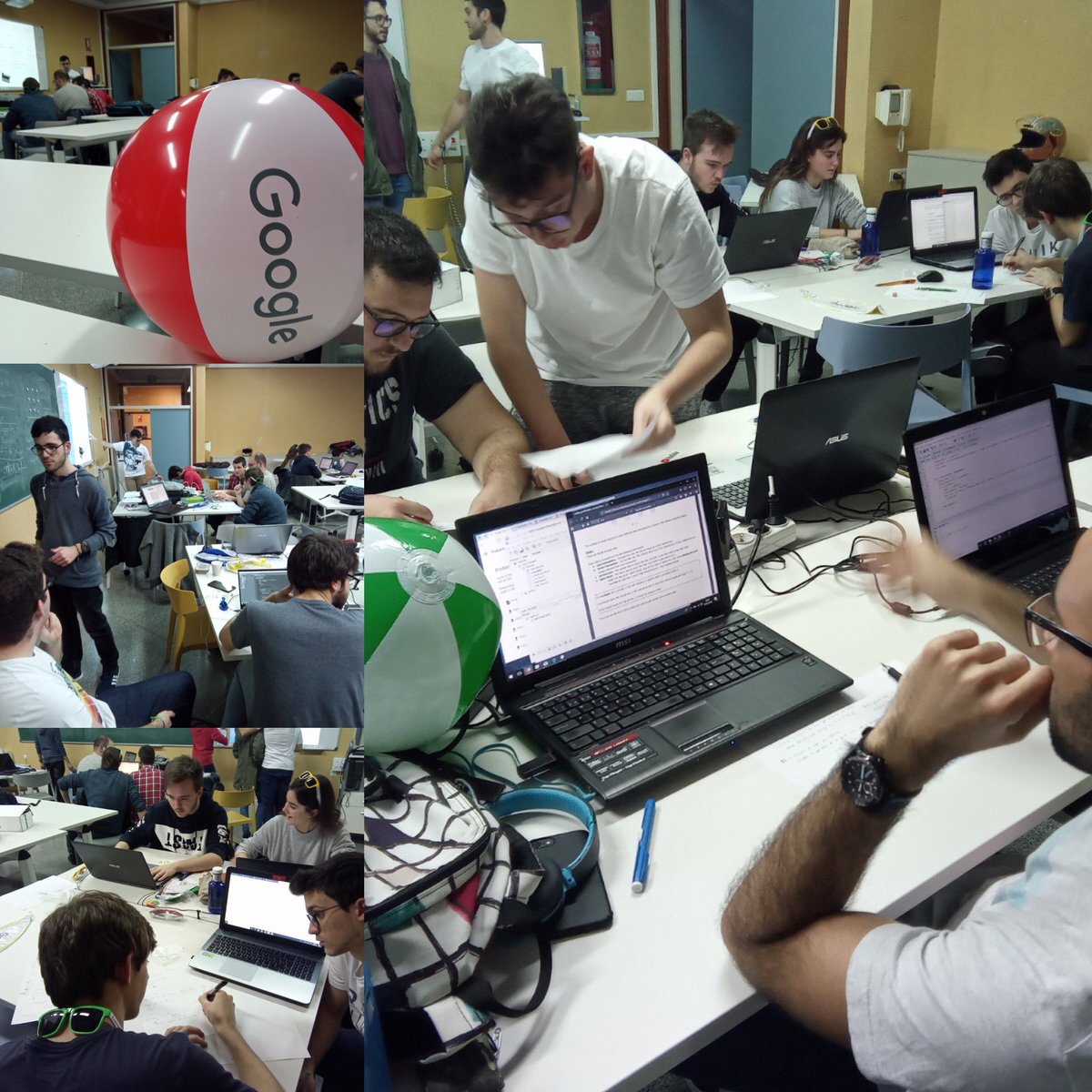 UPVCampusAlcoy's tweet image. Nuestros chicos y chicas del #GII disfrutando con el #hashcode2018 #hashcode #Google