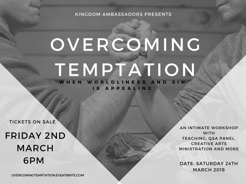 caitlin_dada's tweet image. Tickets on sale tomorrow at 6pm!! 

Only 45 spaces at this workshop! Make sure you get yours! #OvercomingTemptation 

Follow @_KAmbassadors for updates