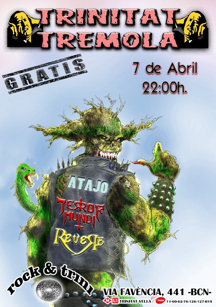 Proper concert a Rock&amp;Trini amb <a href="/atajorock/">ATAJO</a>  i #TerrorMundi el 7 d'abril
