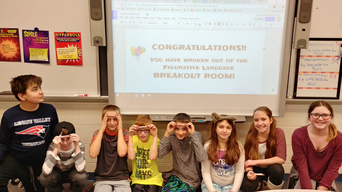 ChristinaSpoer's tweet photo. Breakout room success!! All classes were able to escape. 5-3 broke out in record time! #byrampride https://t.co/qZVtn87Hnt