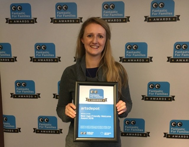 artsdepot's tweet photo. We're delighted to have been awarded Best Age-Friendly Welcome at today's #FantasticForFamilies Awards. https://t.co/hmohvzIL4L