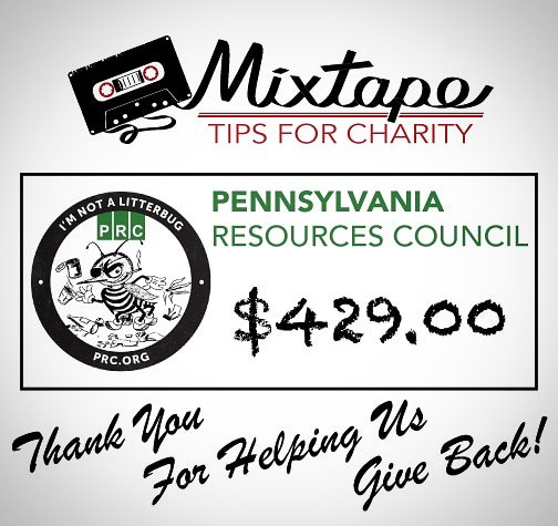 MixtapePGH's tweet photo. Our #tipsforcharity campaign for the Pennsylvania Resources Council has ended // Our lovely customers have raised over $400 for the PRC in the past 8 weeks // Thank you all for your generosity! π€ https://t.co/9avSGqp3e7