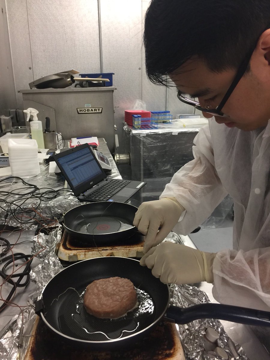 ncsu_fsc's tweet photo. Minh is a member of #TeamTurkey. His research is related to turkey and thermometer use. He’s an avid turkey burger cook, even cooking them during his research. Here are some pics of him cheffing up some yummy Salmonella inoculated turkey burgers in a USDA lab https://t.co/L0MtYbkOao