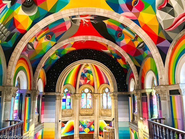 GijonOnline's tweet photo. The #kaostemple is a colorful magnificence of #urbanart by #okuda in #Asturias 😍 Check out the new article in our blog! #okudart #estructurarte #gijononline https://t.co/nQcaHd10BY https://t.co/toiqlF98Sf