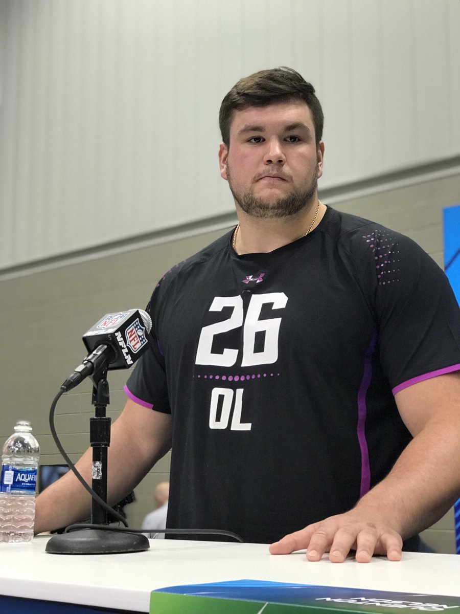 NickKosmider's tweet photo. Notre Dame guard Quenton Nelson on his mindset as a blocker: “I want to take away the opponent’s will to play the game.” https://t.co/3jARhdS9Ib