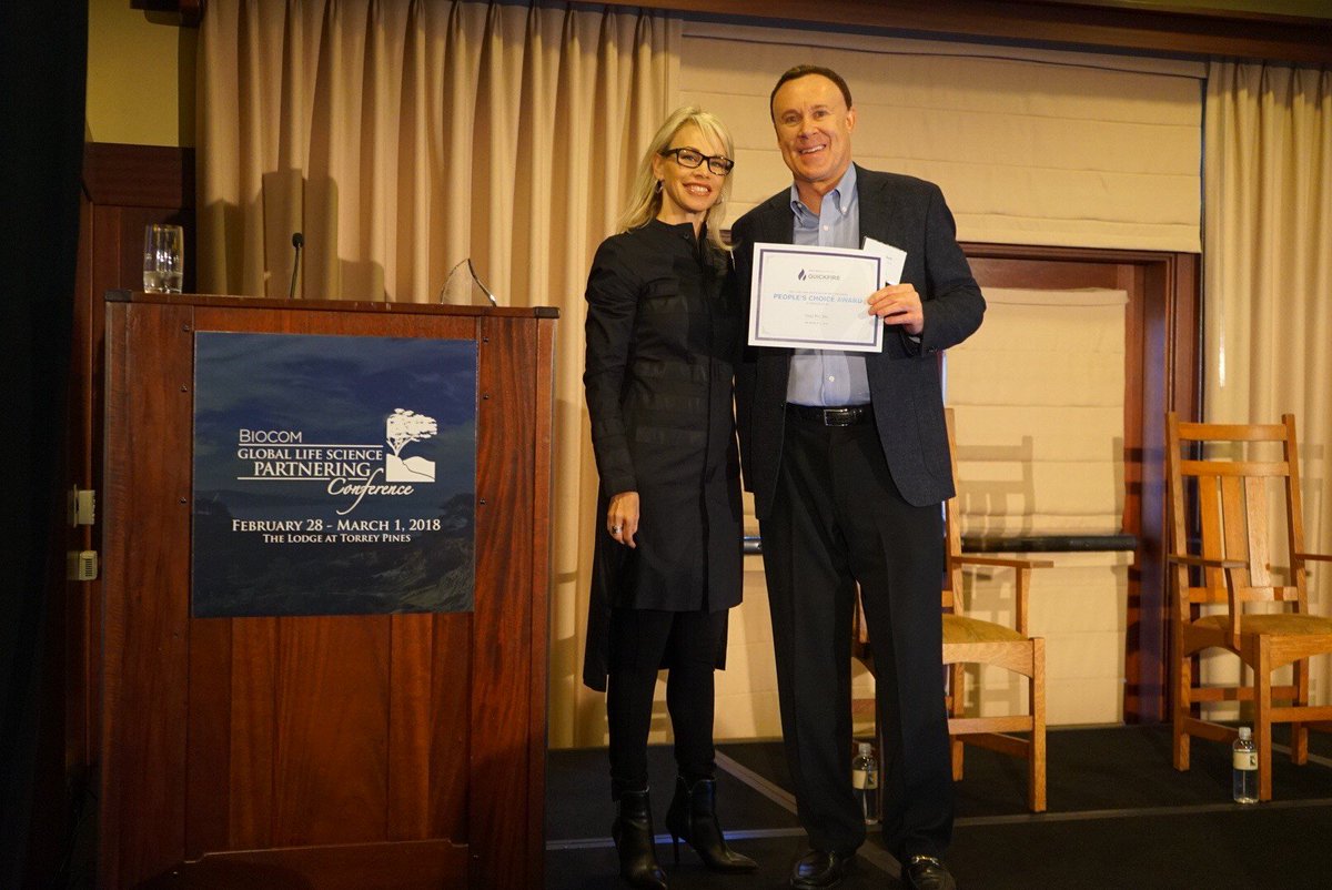 Biocom's tweet photo. Congrats to @SnapBioInc for winning the People's Choice Award during @JLABS #QuickFireChallenge today at #BiocomPartnering https://t.co/5lzryAQHf5