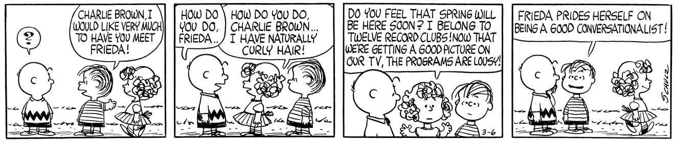 Charles M Schulz Museum On Twitter Frieda First Appeared In