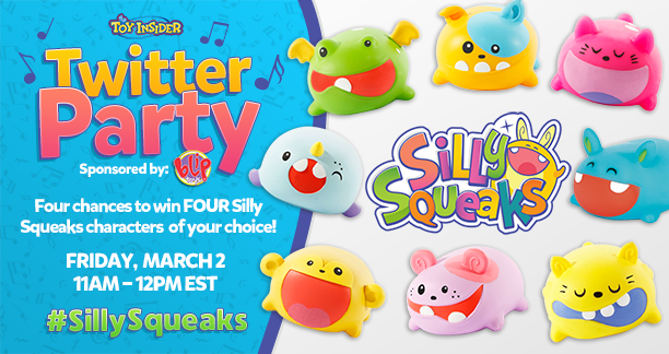 TheToyInsider's tweet photo. Ready to #win more @sillysqueaks toys? RSVP for our #SillySqueaks Twitter party TOMORROW @ 11 am to play! https://t.co/tVqmMzrAmZ #tweets4toys https://t.co/KDMrsB0Ot1