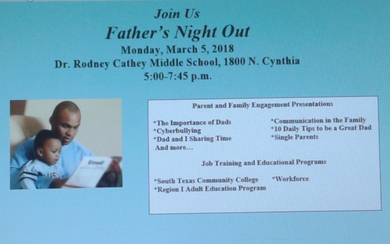 SeguinElem's tweet image. ¡No olviden hacer planes! Don't forget to make plans! #FathersNightOut #NocheDedicadaAPapá 👨‍⚖  👨‍👧‍👧