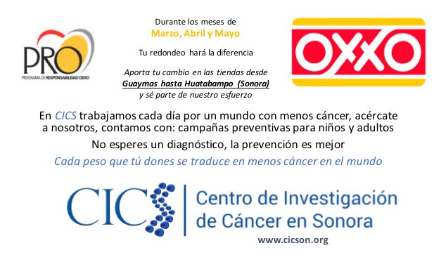 matrevinomx's tweet photo. Apoyemos todos, unamos esfuerzos por un mundo con menos cáncer. Tú cambio puede salvar una vida o incluso la tuya, los fondos serán destinados a los protocolos de prevención de nuestro centro por un mundo con menos cáncer #CICSON @Loaiza7Lopez https://t.co/X7J2lB2unH