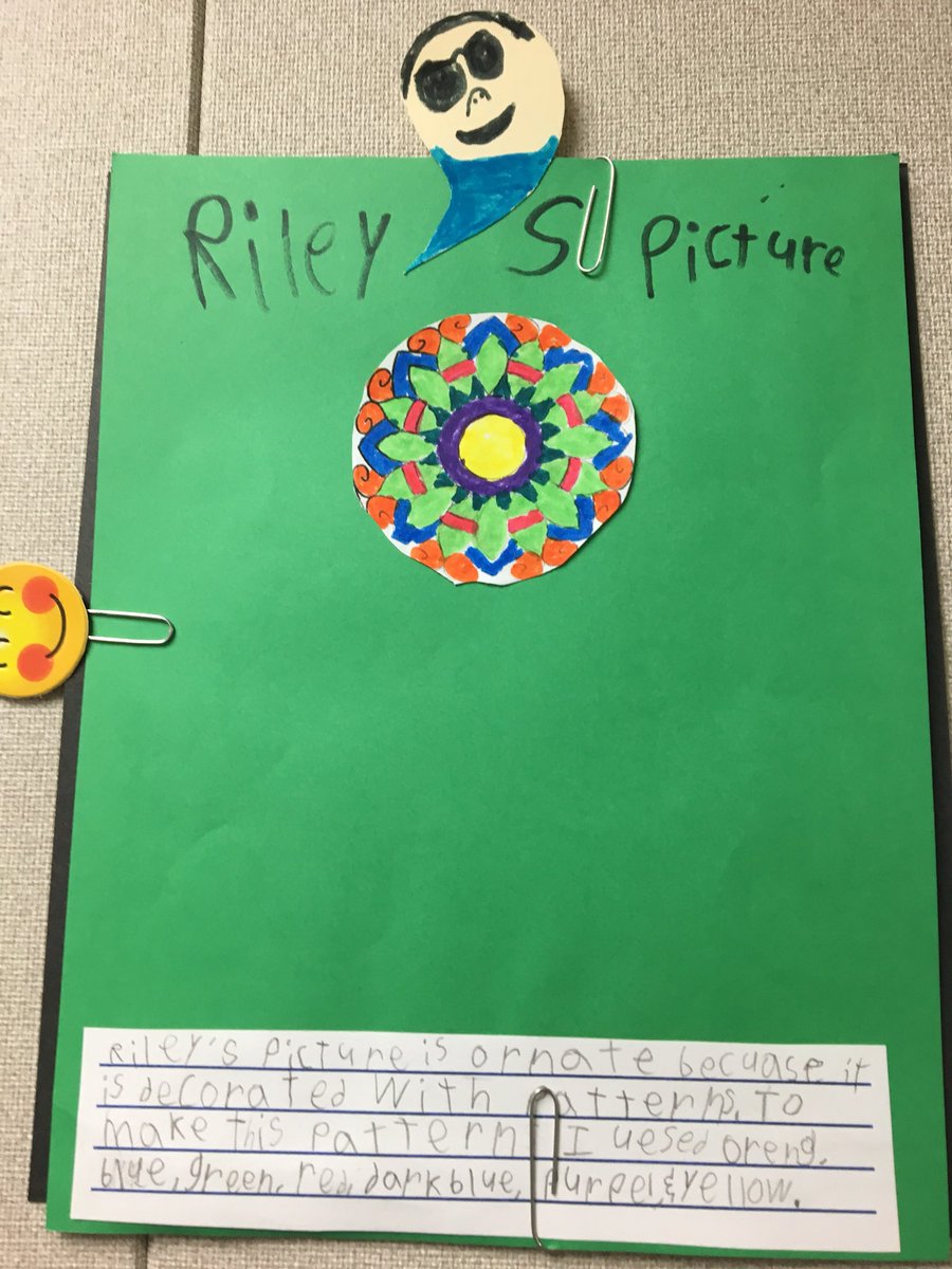 MrsHankinsClass's tweet photo. Showing we understand our #WordOfTheWeek “ornate” &amp; the apostrophe (‘s) by creating our own ornate picture. Since it’s our picture, we drew the apostrophe as ourself &amp; titled: “Wendy’s Picture” RT if you ❤️ the idea! @ceh1118 @MissJablonski @KirkElementary @CyFairISD #KirkROAR https://t.co/sAkF3TRNqL