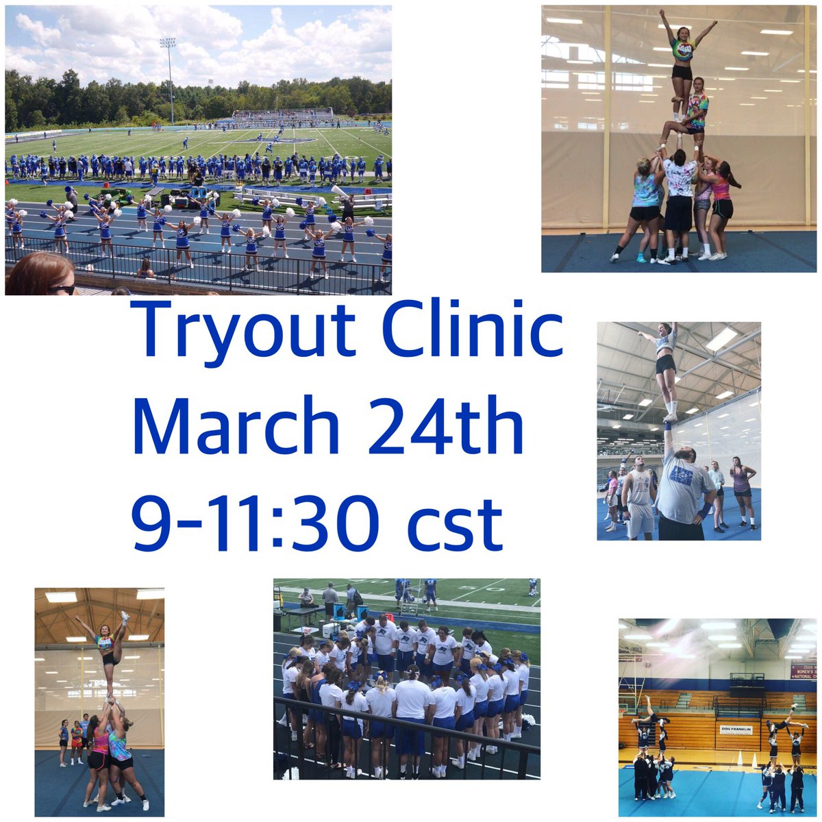 Are you a high school senior or a current LWC student interested in joining our cheer family for the 2018-2019 season? Come on out to our Talent Showcase tryout clinic on Saturday, March 24th at 9:30 cst. It will be in the Holloway Health &amp; Wellness Center!