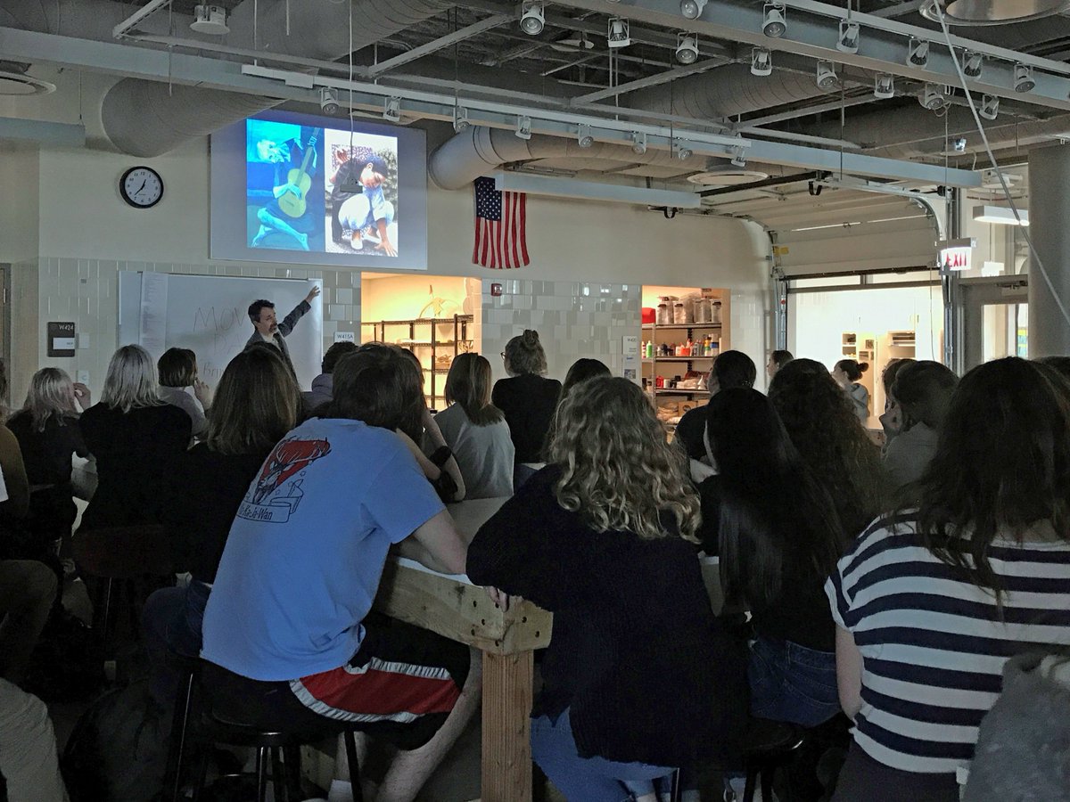 NewTrier203's tweet photo. Chicago-based artist, curator, musician &amp; teacher #TimLowly visited NT art students to talk about his artwork, ideas, &amp; inspo. His work has “a lyrical realism and quiet spirituality” and addresses a variety of subjects, but the central pillar of his work is his daughter, Temma. https://t.co/WAfrF1Z86e