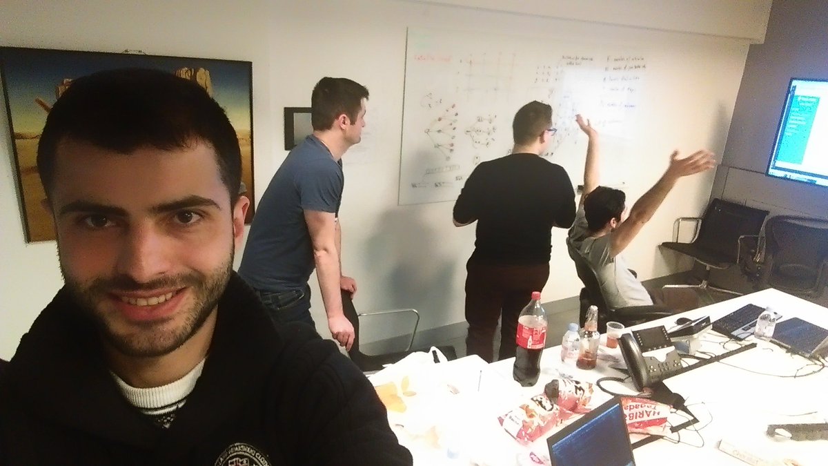 mrida88's tweet image. Solving #hashcode2018 problem @Work_at_Murex. It works !