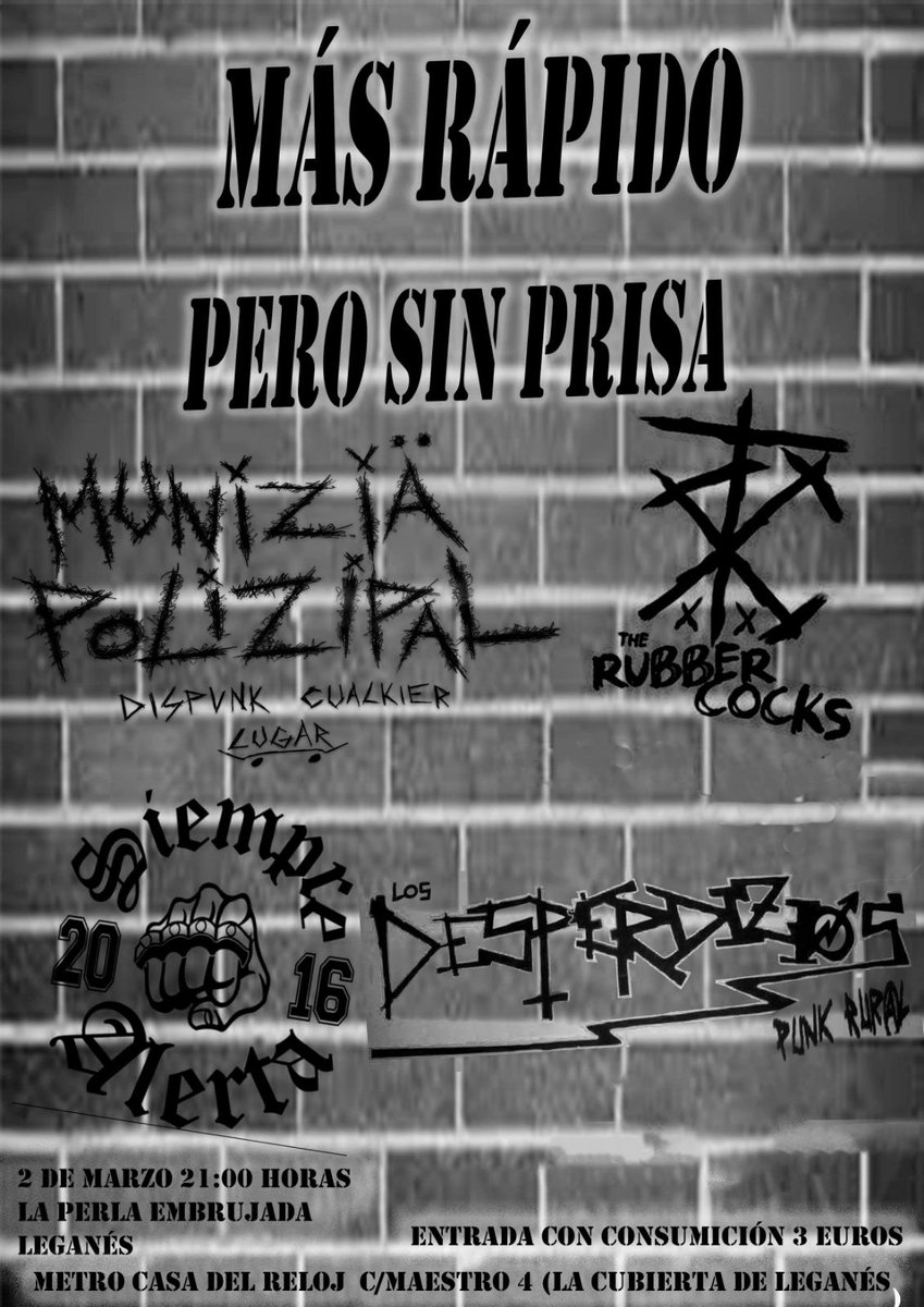 TheRubberCocks's tweet image. Auténtico punk para mañana, de ese que sus ensayos son los conciertos y ya da todo por perdido.