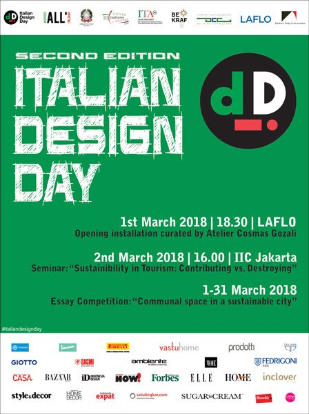 satulingkar's tweet photo. Italian Design Day: Installation, Seminar and Essay Competition. More info: https://t.co/Ah1zQXv8bi #vivereallitaliana #italiandesignday @IICJakarta https://t.co/pL2RMwWRFr