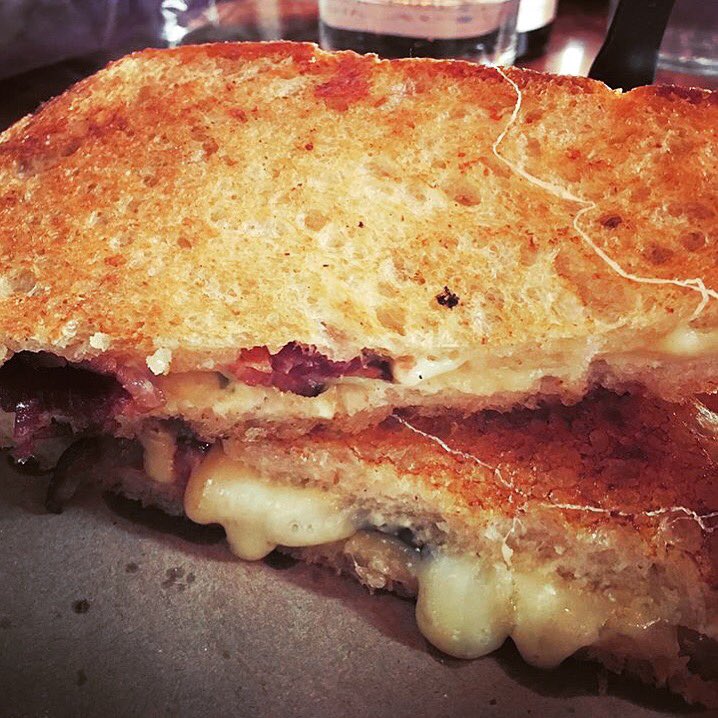 GRILLED CHEESE lancaster cheddar, boursin, farmhouse bread + bacon! #grilledcheeseplease #pgheats #pittsburghfoodie 📷 cred: @apinchofsomething