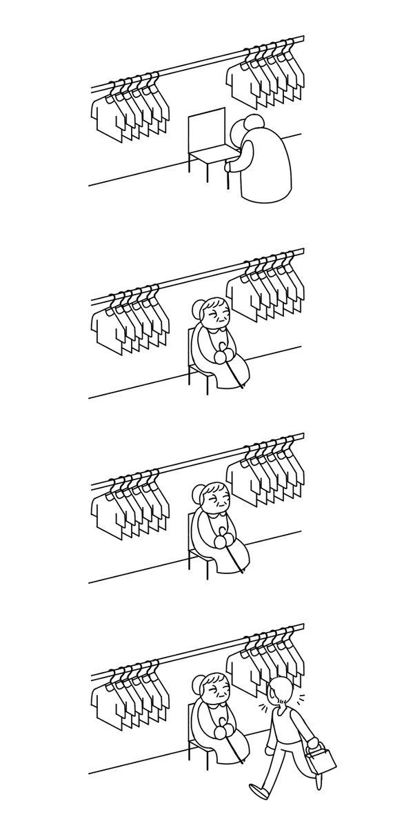 Here's a short comic about an old lady going to the store 