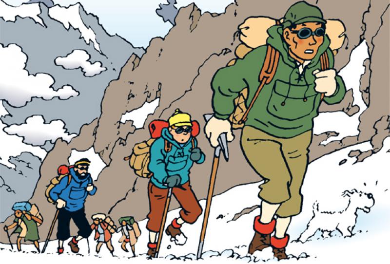 SurajSHAKYA's tweet photo. #Tharkey #Tintin #CaptainHeddock Trekking in #Nepal #TintinInTibet #Hergé https://t.co/JomAbIPcJF