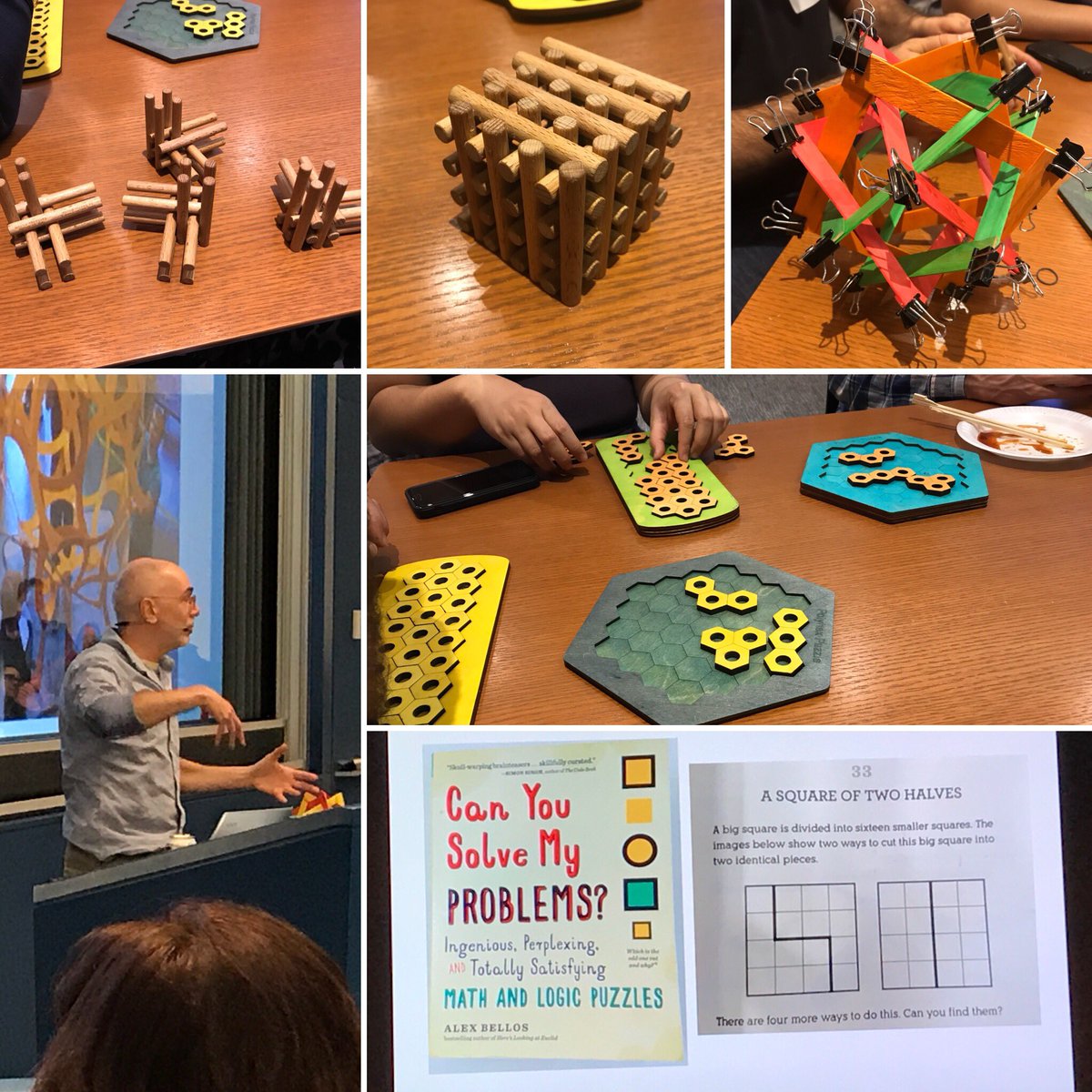 ampacura's tweet photo. Another engaging, fun & thought-provoking #MfAThursdayThinks discussing & playing around with puzzles with #GeorgeHart at @MathforAmerica #mfaproud #mtbos #iteachmath #puzzles https://t.co/F5vSStj8ar