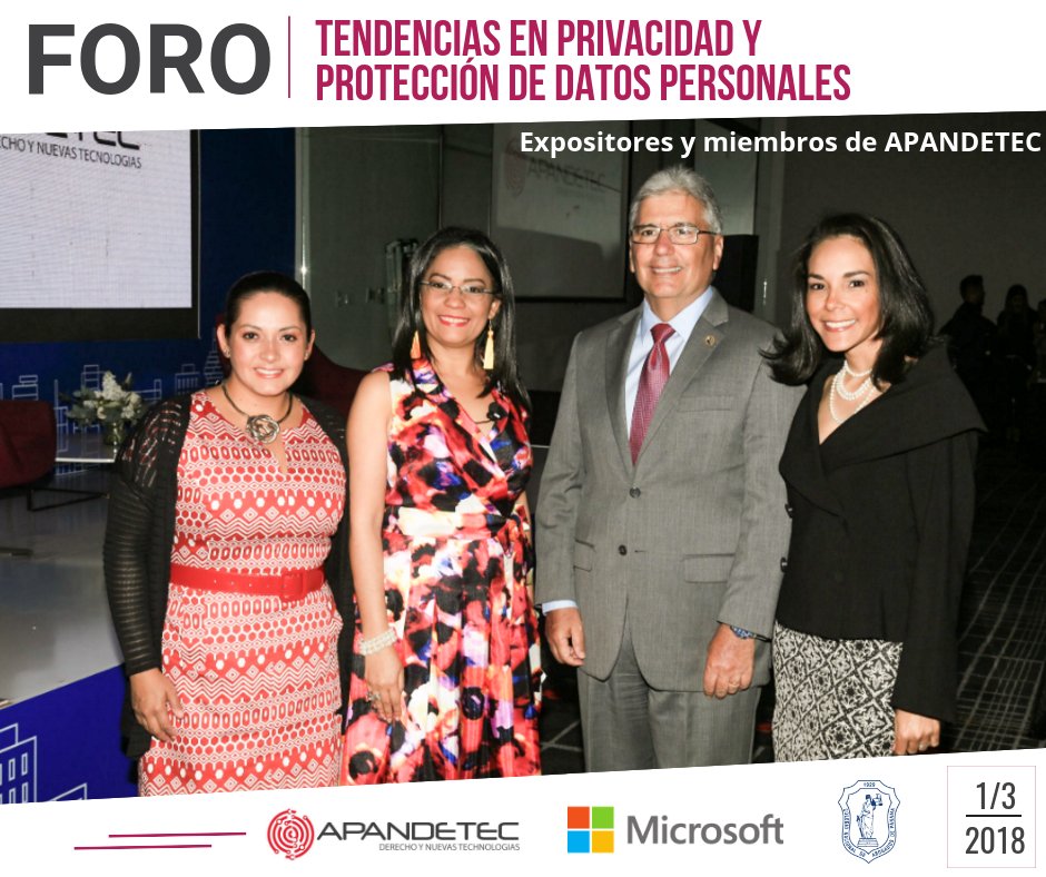 aandradex's tweet photo. Se lleva a cabo con éxito el Foro "Tendencias en privacidad y protección de datos personales" realizado en su XV aniversario de fundación. #ForoAPANDETEC #15añosApandetec @apandetec @KatiuskaHull @yoselinvos @aandradex https://t.co/G1zOAm0Crl