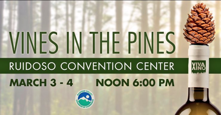 NMWines's tweet photo. Don't miss the fun this weekend at Vines in the Pines! 12 wineries, 2 days and 1 great weekend! Tickets are $15 in advance and $20 at the door.
#VivaVino #NMWine #Festival https://t.co/rdmB6Vl4tr
