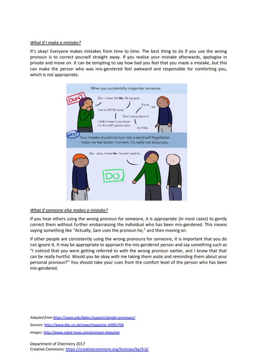 Here is the full personal gender pronouns document produced by <a href="/ChemistryatYork/">Chemistry at York</a> to help train our research &amp; teaching staff and supervisors. #LGBTPhysSci #LGBTSTEM
