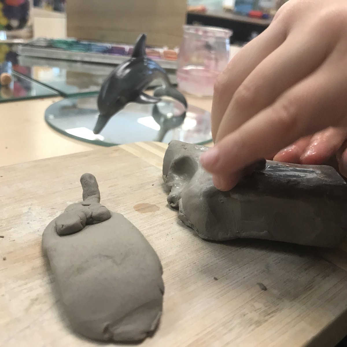 Using clay to learn about dolphins.  #100languages